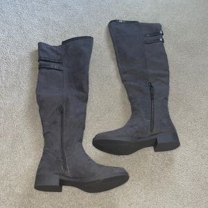 Gray Over the knee boots